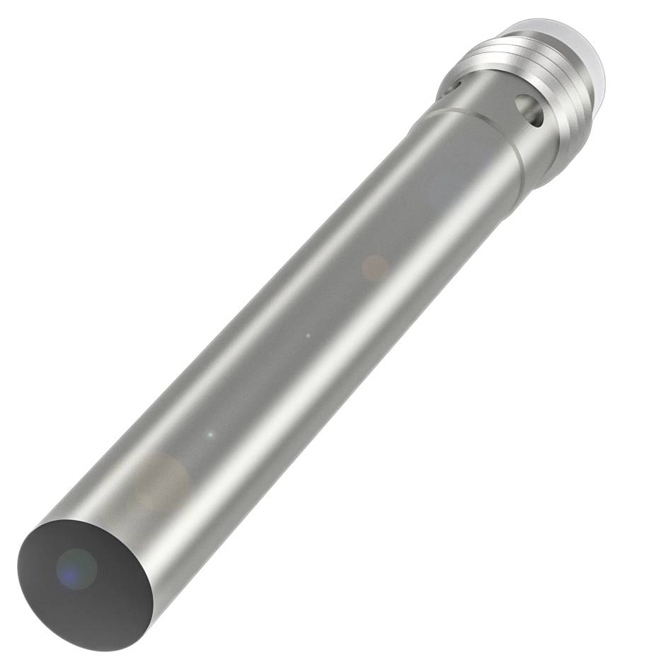 Silberfarbener zylindrischer Metallstift mit abgerundetem Ende, möglicherweise ein Bauteil oder Werkzeug.