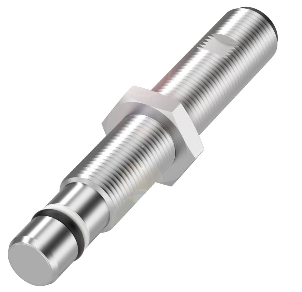 Metallsensor im zylindrischer Bauform mit Gewinde, geeignet für die Montage in industriellen Anwendungen.