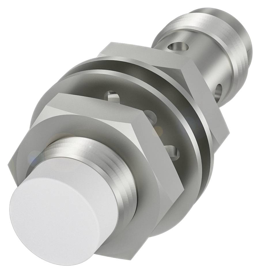 Ein silbernes, zylindrisches Metallbauteil mit mehreren sechseckigen Abschnitten und einer verschraubbaren Endkappe, vermutlich ein mechanischer Teil.