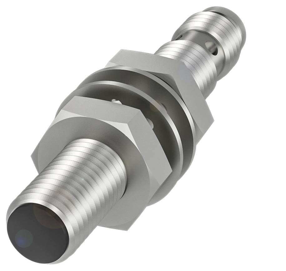 Ein metallischer Zylinder-Verbindungsstecker mit Gewinde, geeignet für Anwendungen in mechanischen oder elektronischen Geräten.