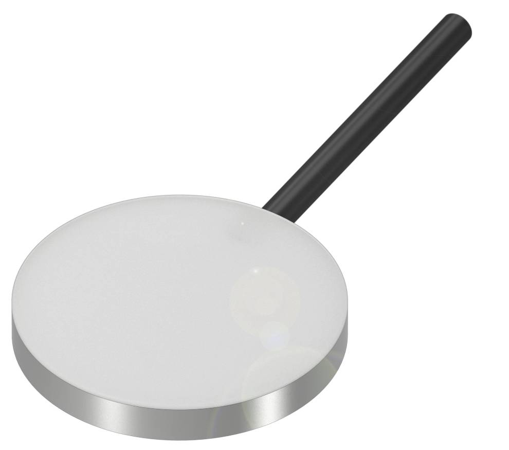 Vergrößerungsglas mit schwarzem Griff auf weißem Hintergrund, symbolisiert Suche oder Untersuchung.