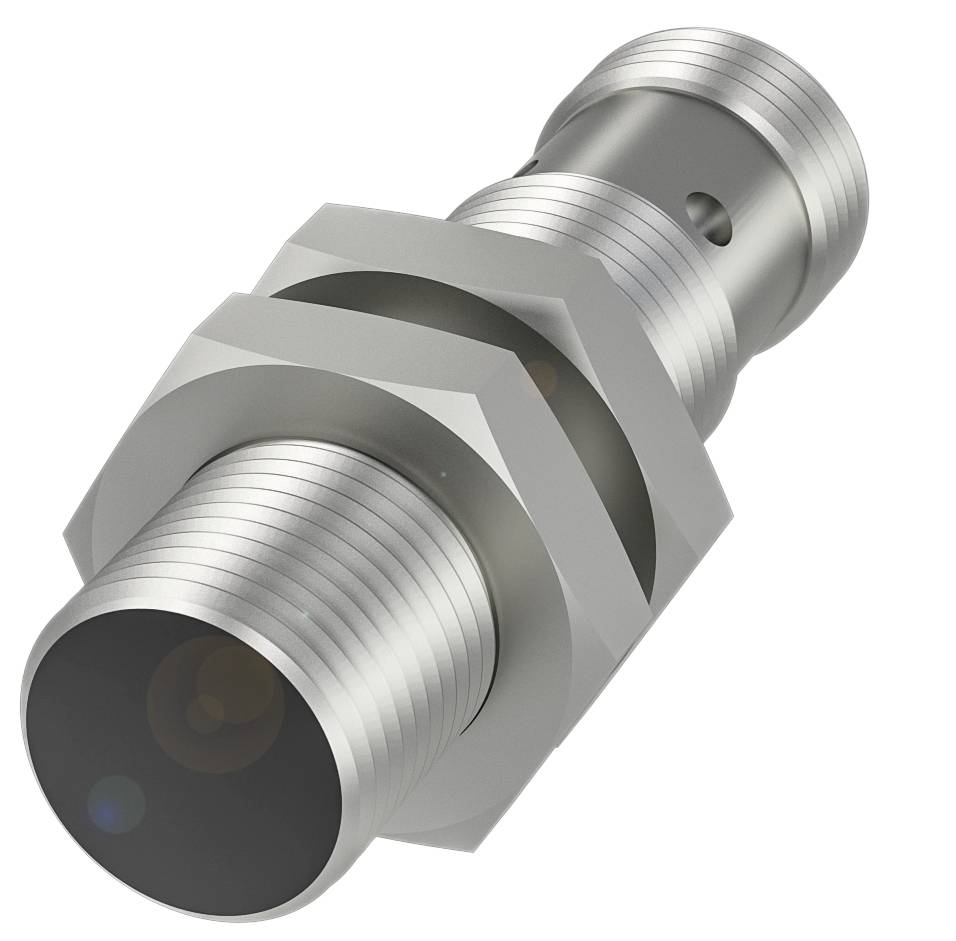 Zylindrischer Metall-Sensor mit Gewinde zur Montage, geeignet für industrielle Anwendungen.