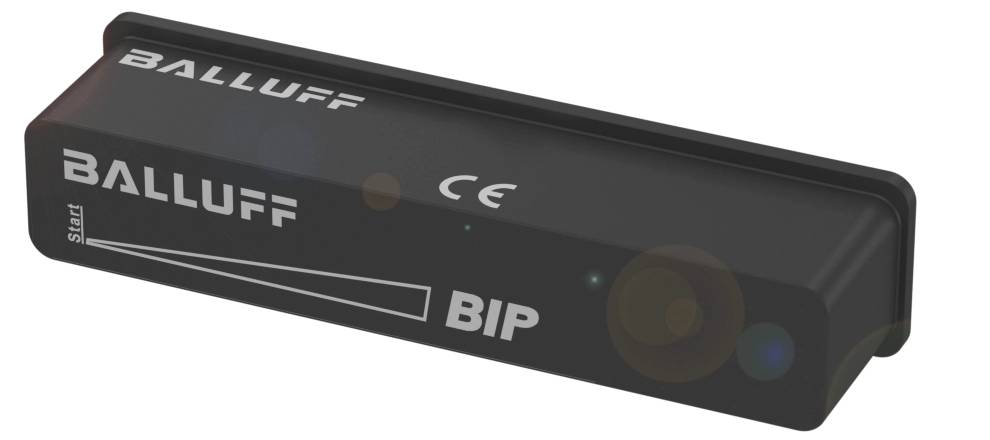 Magnetostriktiver Positionssensor von Balluff mit der Bezeichnung 'BIP', schwarz, rechteckig, für präzise Wegmessung geeignet.