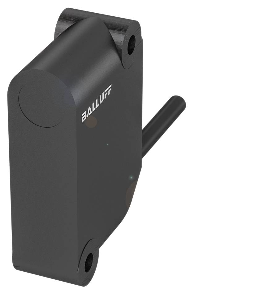 Ein schwarzer Sensors mit Kabel von einer technischen Marke.