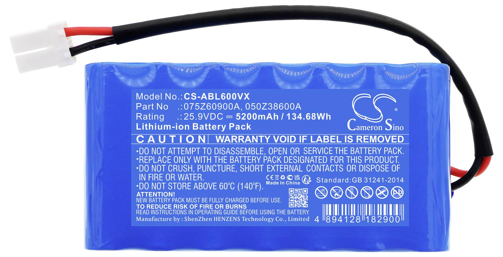 CS Cameron Sino Werkzeug-Akku 25.9V 5200 mAh
