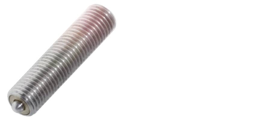 Zylindrische Gewindestange aus Metall, funktional und ohne sichtbare Verbindungselemente, vor weißem Hintergrund.