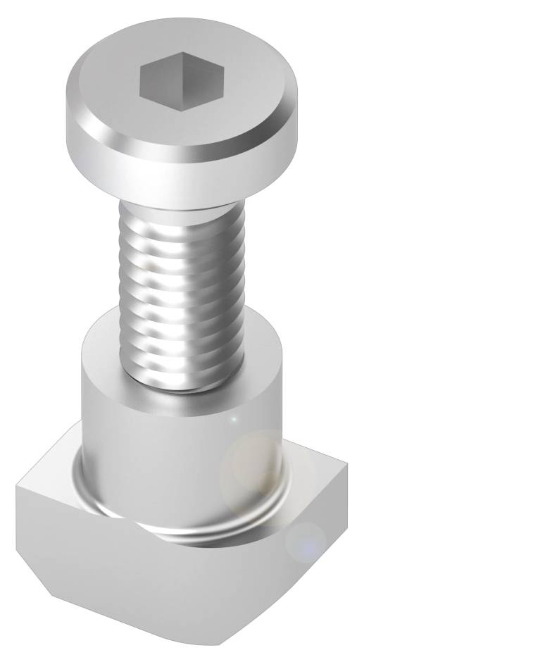 Eine silberne Schraube mit sechseckigem Kopf und Unterlegscheibe, geeignet für maschinelle oder manuelle Befestigungen.