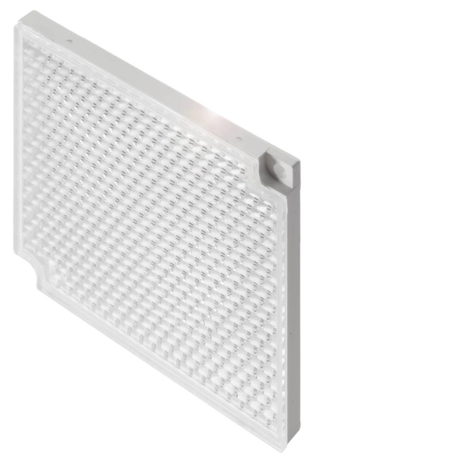 Ein rechteckiges LED-Modul mit vielen kleinen Linsen auf der Oberfläche, wahrscheinlich für Beleuchtungszwecke konzipiert.