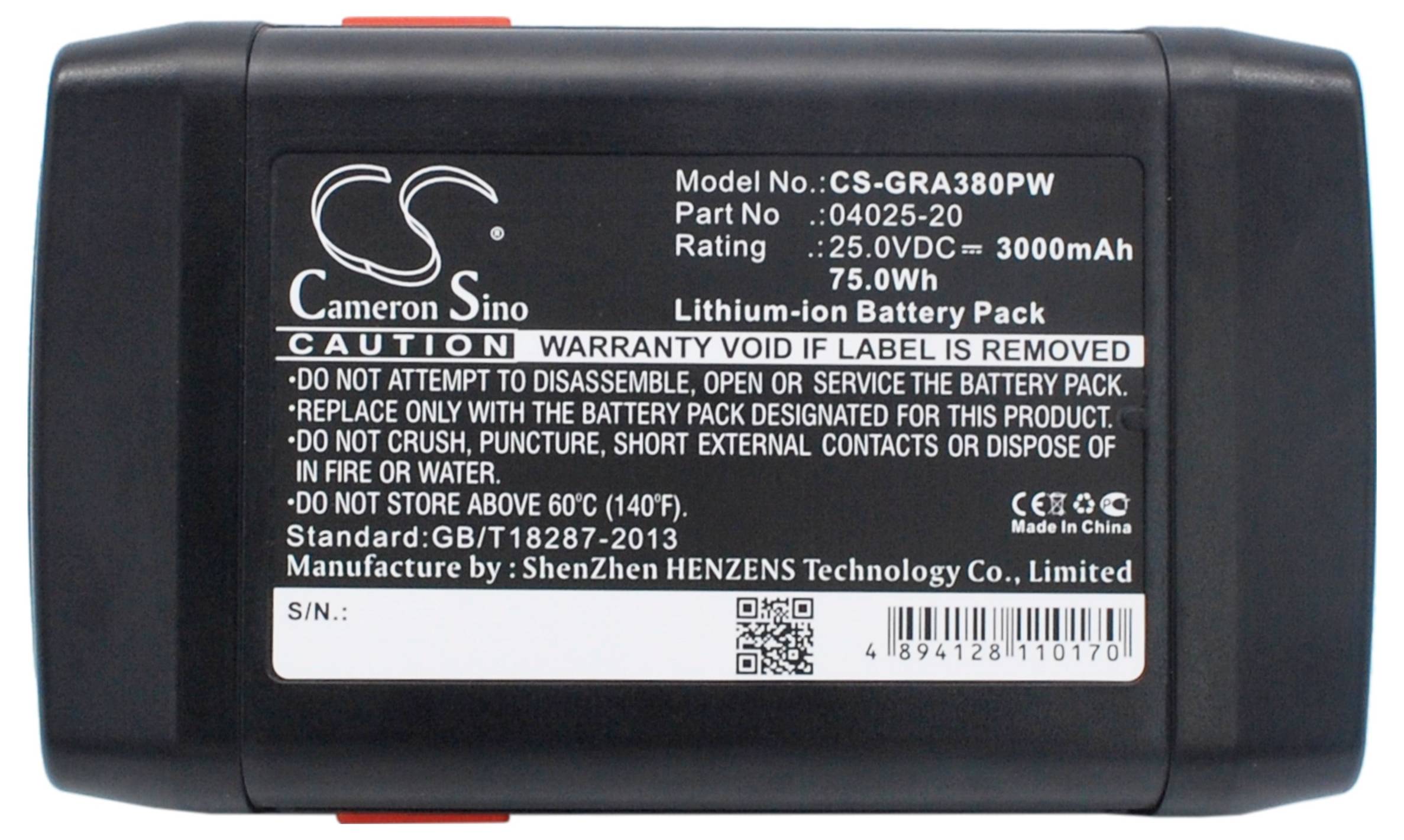 CS Cameron Sino Werkzeug-Akku 25V 3000 mAh