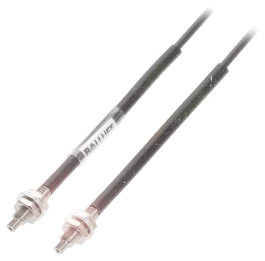 Zwei schwarze Kabel mit metallischen Steckern an den Enden und dem Schriftzug 'Balluff' in der Mitte. Sie sind sensorartig gestaltet.