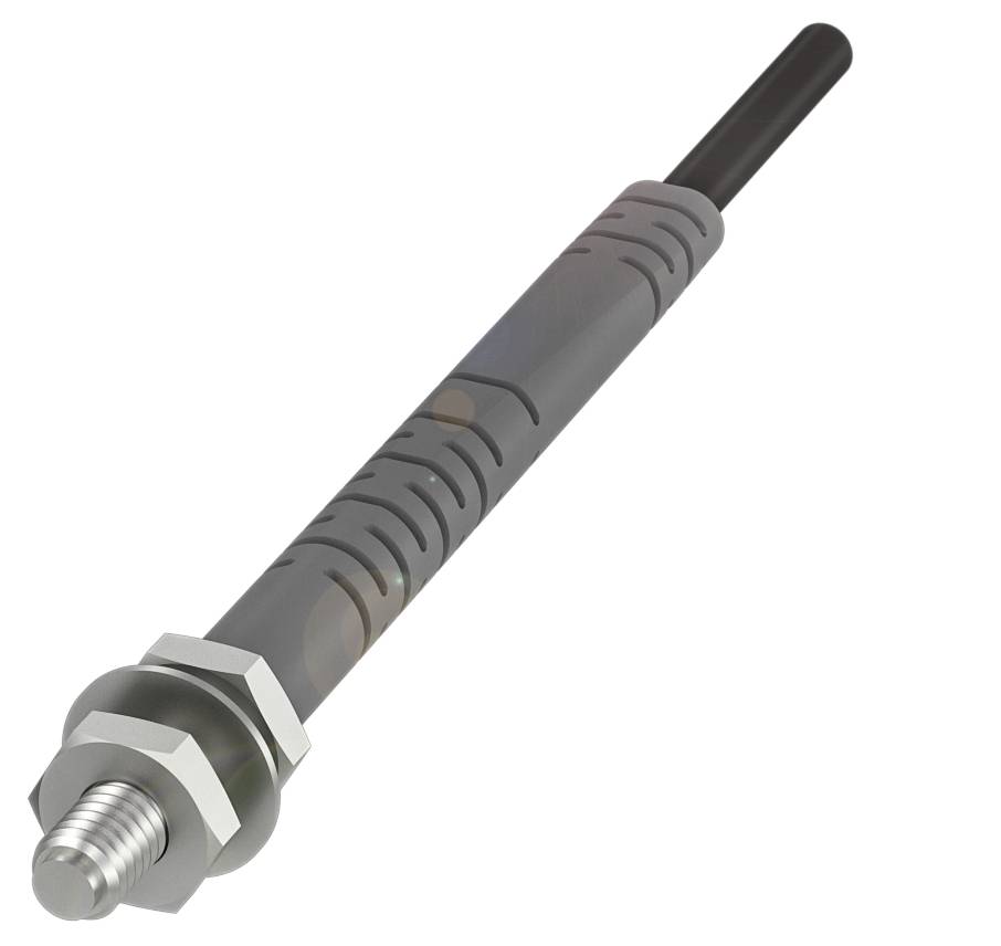 Ein grauer Bolzenanker aus Metall mit Gewinde, geeignet für Befestigungen in Beton.