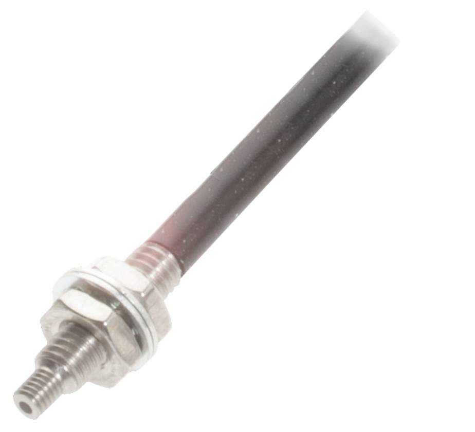 Metallschraube mit integriertem Kabel. Verwendet in technischen Anwendungen zur Verbindung oder Befestigung von Bauteilen.