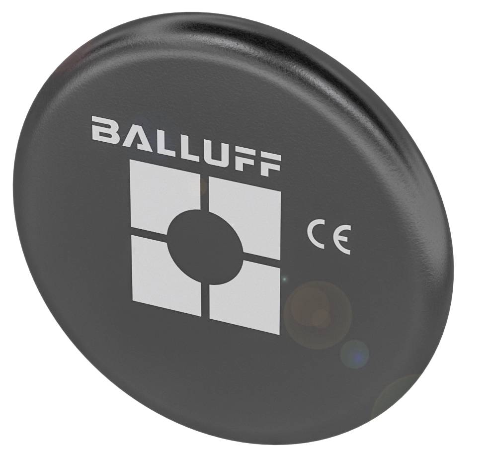 Schwarzes, rundes Gerät mit Balluff-Logo und CE-Kennzeichnung.
