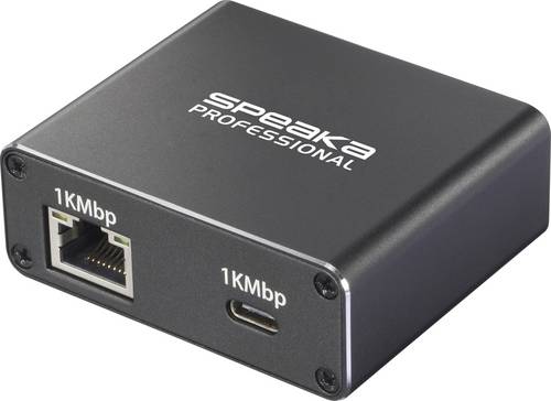 SpeaKa Professional SP-GNS-190 Splitter 1+1 Port RJ45, USB-C® 1 GBit/s USB-Stromversorgung