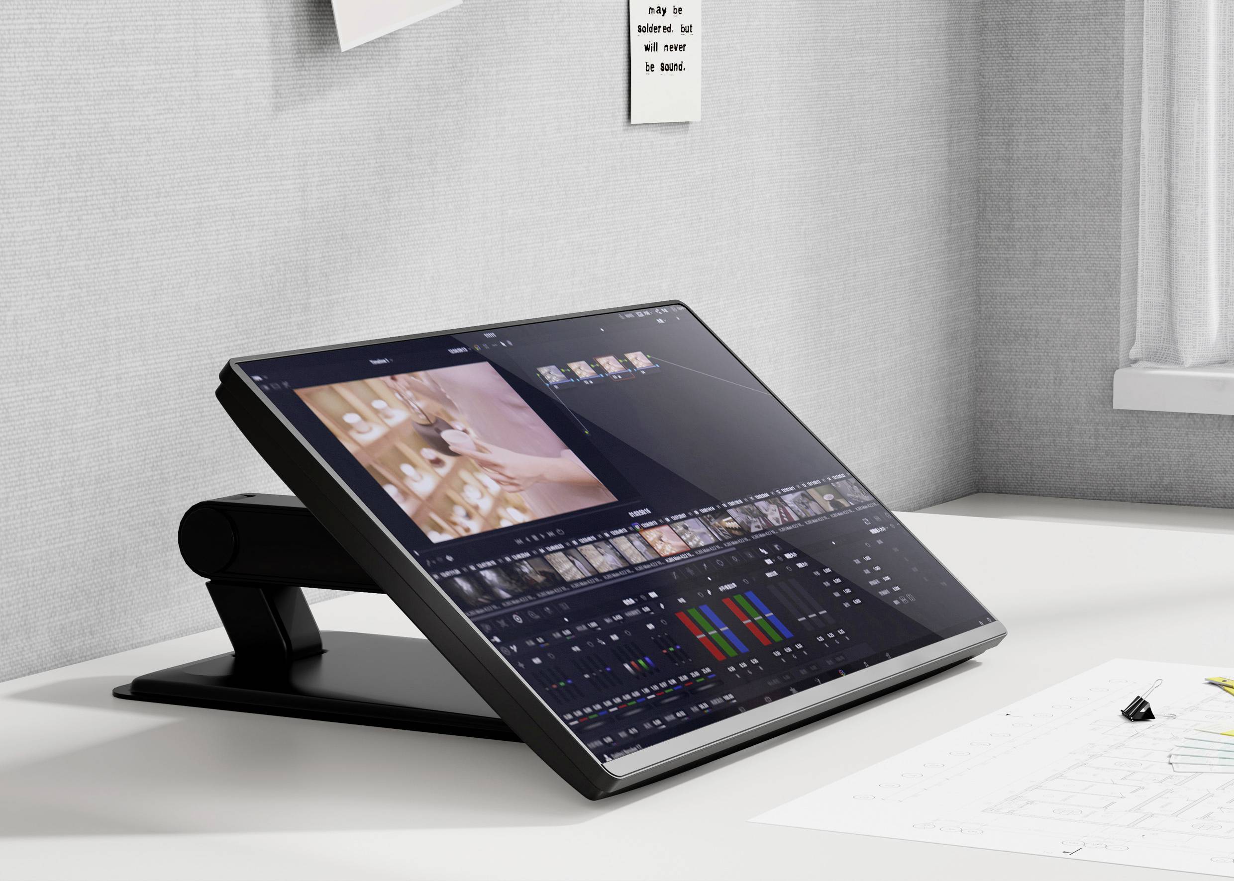 SpeaKa Professional SP-TMS-300 1fach Monitor-Standfuß 43,2cm (17") - 81,3cm (32") Schwarz Höhenverstellbar, Neigbar, Rotierbar