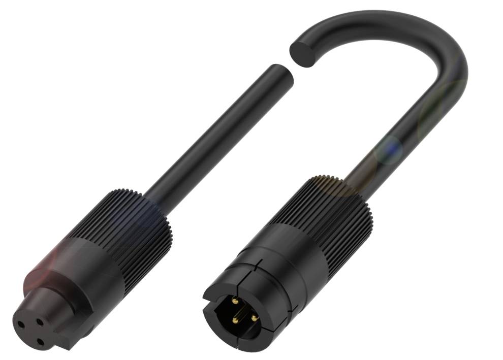 Offenes schwarzes Rundschloss mit herausgezogenem Bügel und sichtbarem Schließmechanismus.