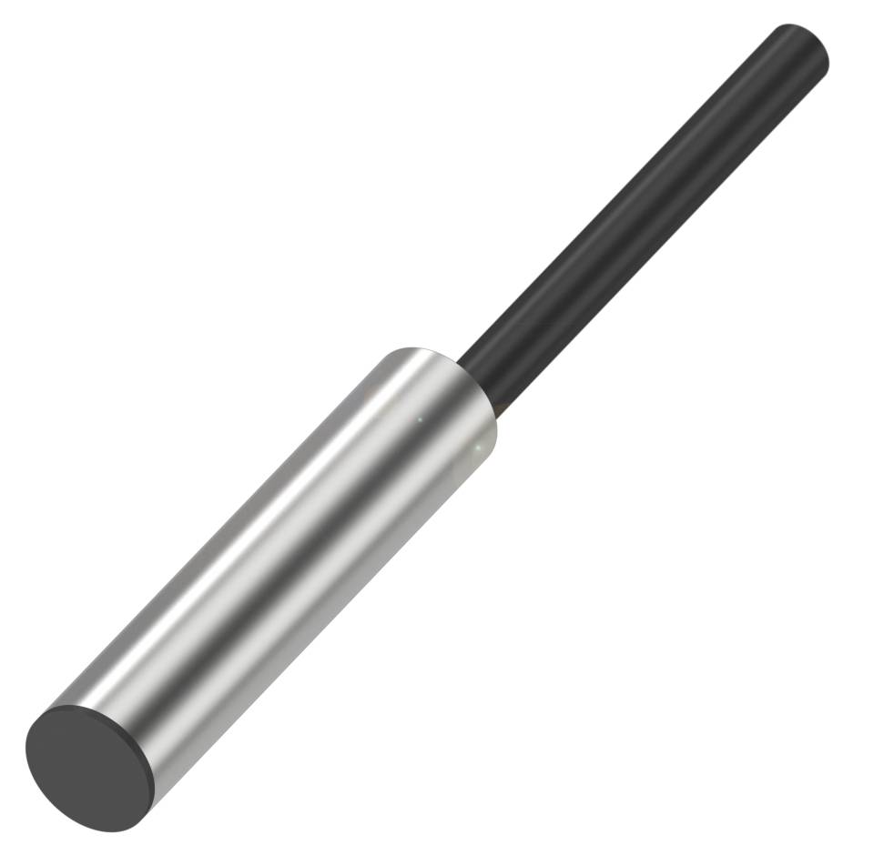 Metallischer Stift mit schwarzem Griff, abgewinkelt dargestellt.