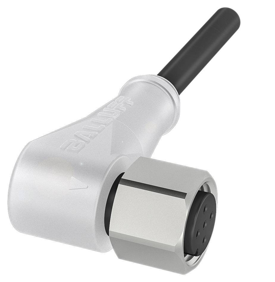Ein rechteckiger Kunststoffstecker mit schwarzem Kabelanschluss und Metallverschraubung, geeignet für technische Anwendungen.