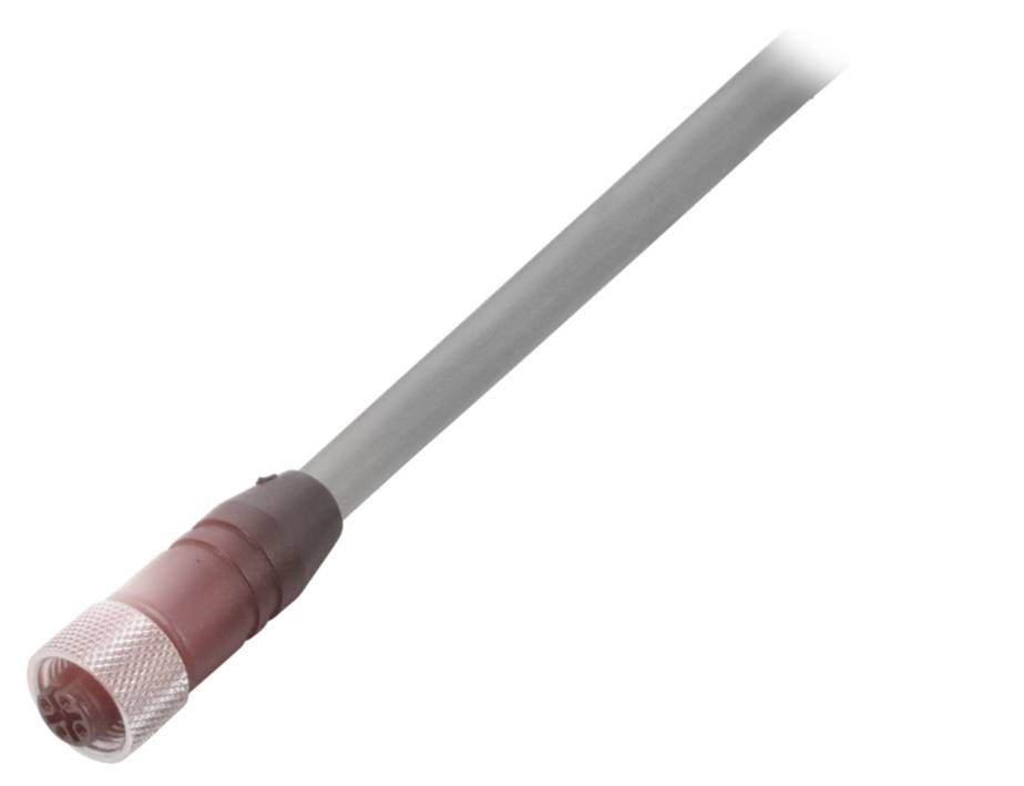 Eine rote Antenne mit langem grauem Stab und geriffeltem Endstück, geeignet für Kommunikationsgeräte.