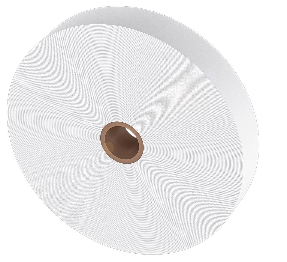 Große Rolle weißen Papiers mit brauner Mitte.