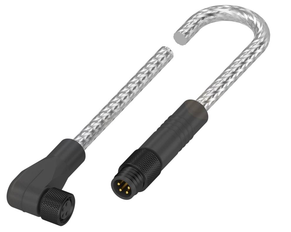 Ein offenes Schlaufenkabel mit Steckverbindungen an beiden Enden, geeignet für Sicherheitszwecke wie das Abschließen von Fahrrädern oder Geräten.