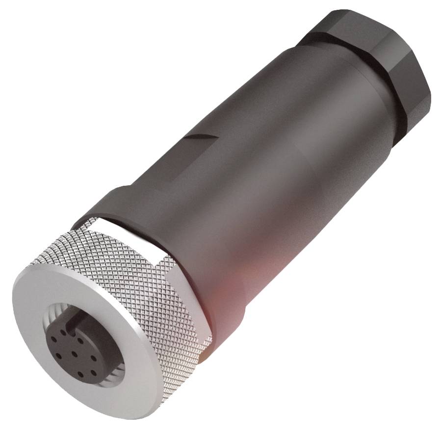 Steckverbinder mit Metallgehäuse und mehreren Pins, geeignet für robuste industrielle Anwendungen.