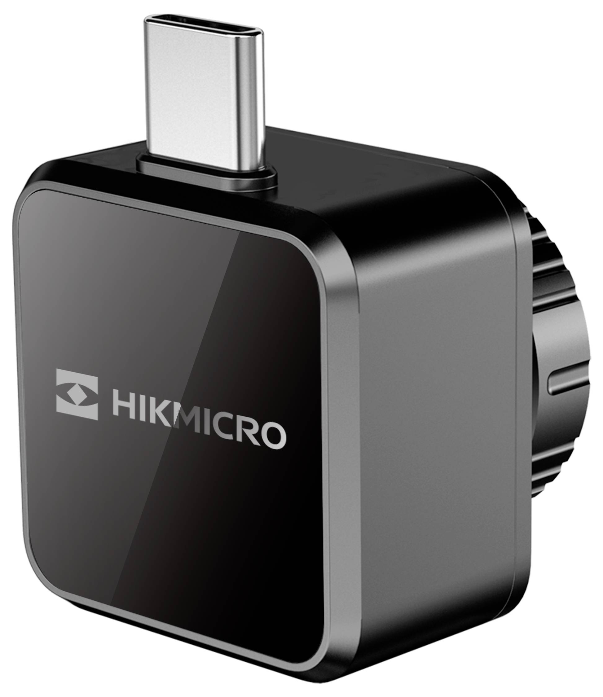 Kleines, schwarzes Gerät mit USB-C-Anschluss und der Aufschrift 'HIKMICRO' auf der Vorderseite.