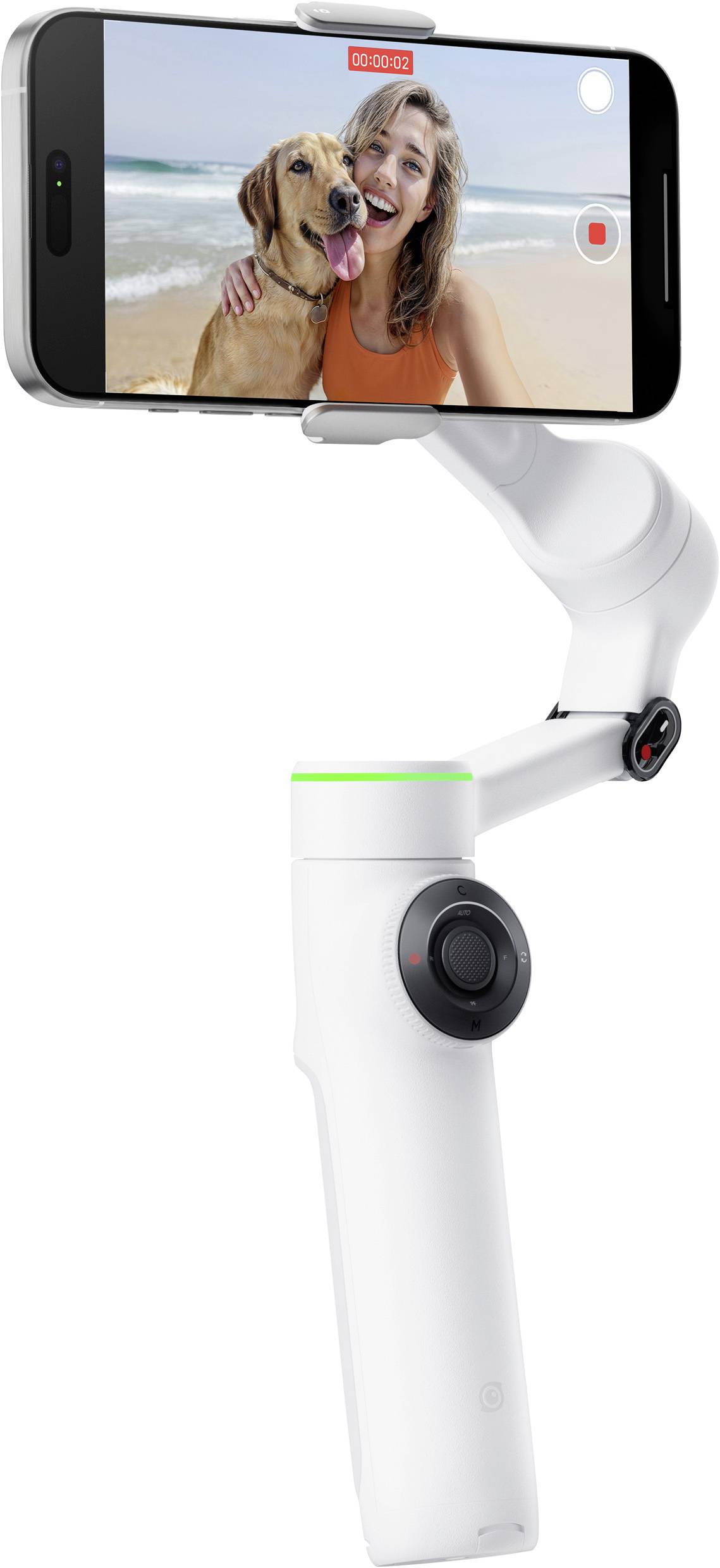 Insta360 Flow 2 Pro AI Tracker Bundle Gimbal elektrisch Weiß Bluetooth Belastbar bis 300 g