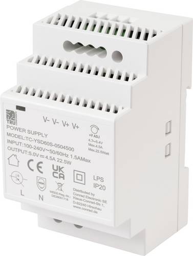TRU COMPONENTS TC-13710876 Hutschienen-Netzteil (DIN-Rail) Verbrauch (StandBy) 0.3 W 5 V/DC 4.5 A 2