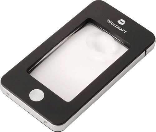 TOOLCRAFT TO-10283184 Handlupe mit LED-Beleuchtung Vergrößerungsfaktor: 2 x, 4 x Linsengröße