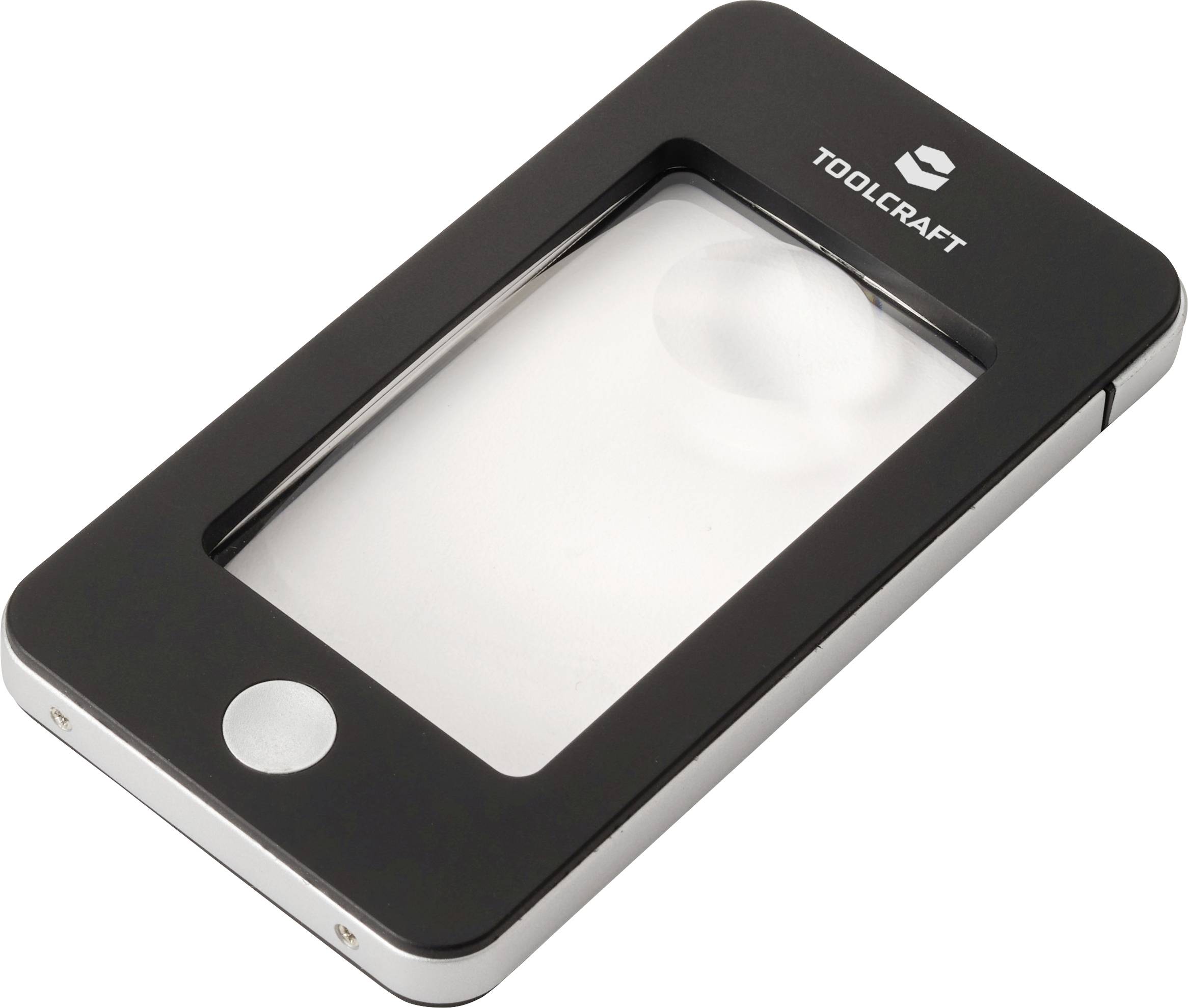 TOOLCRAFT TO-10283184 Handlupe mit LED-Beleuchtung Vergrößerungsfaktor: 2 x, 4 x Linsengröße: (Ø) 23mm Schwarz