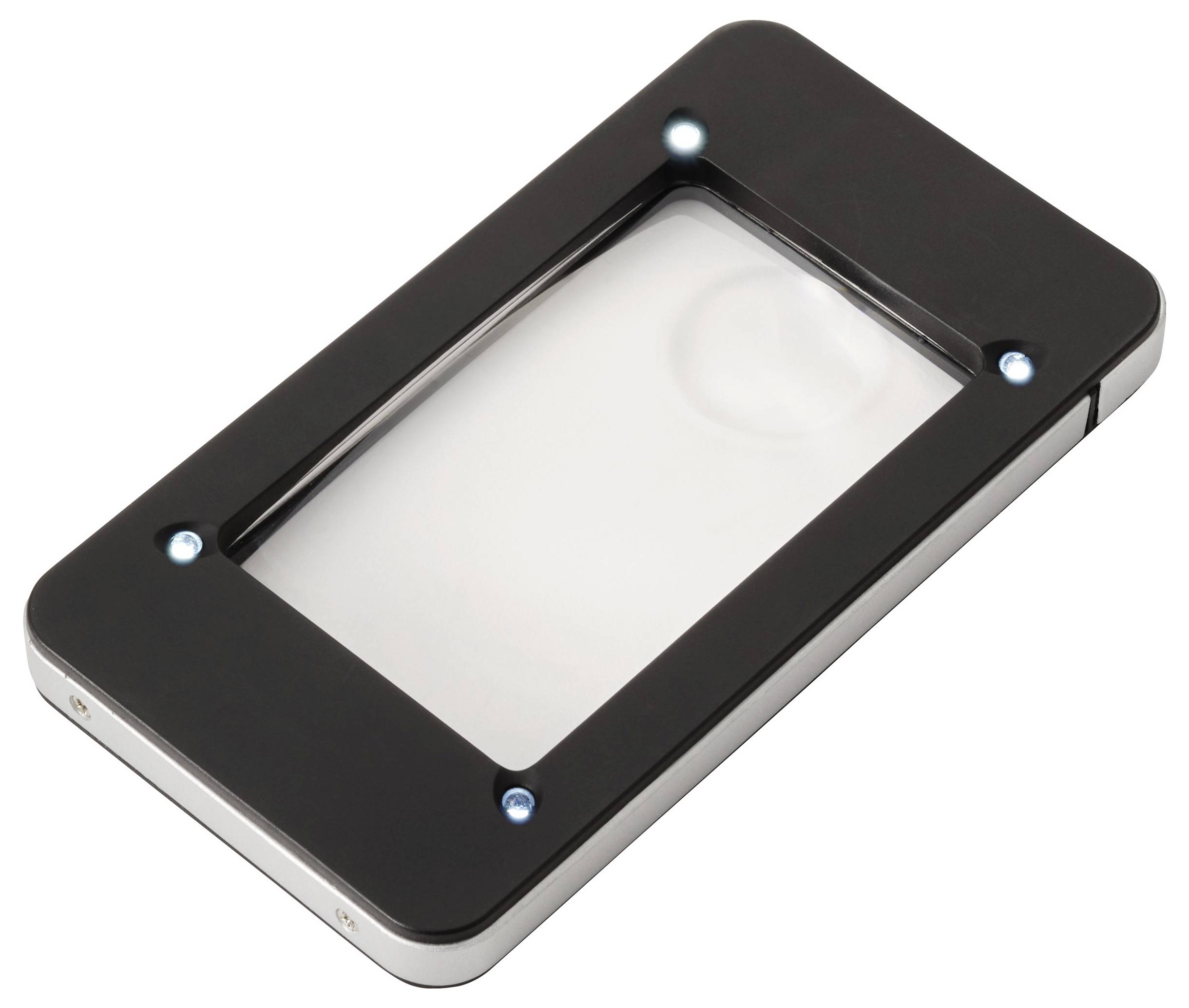 TOOLCRAFT TO-10283184 Handlupe mit LED-Beleuchtung Vergrößerungsfaktor: 2 x, 4 x Linsengröße: (Ø) 23mm Schwarz