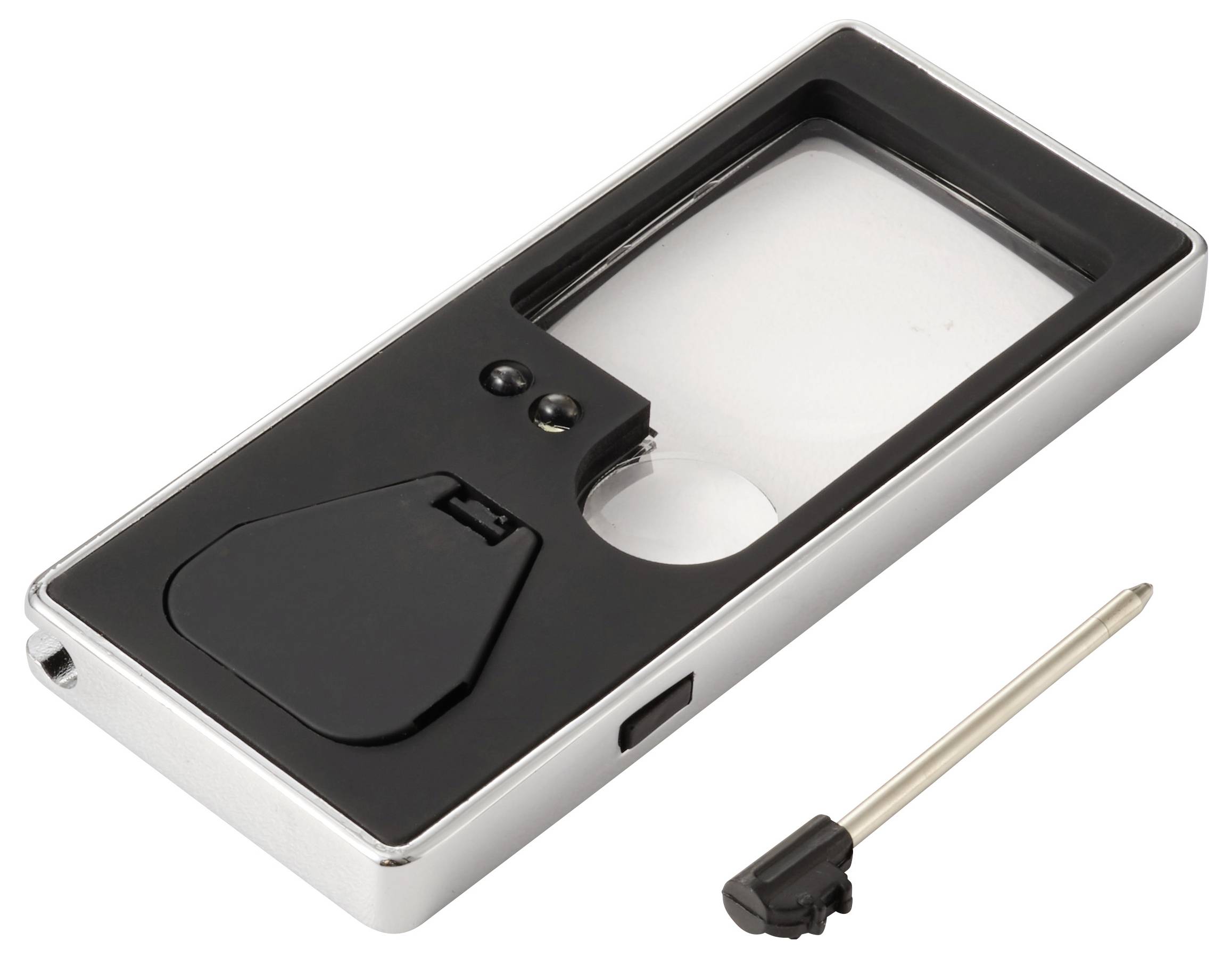 TOOLCRAFT TO-10283190 Handlupe mit LED-Beleuchtung Vergrößerungsfaktor: 3 x, 10 x Linsengröße: (Ø) 15mm Schwarz