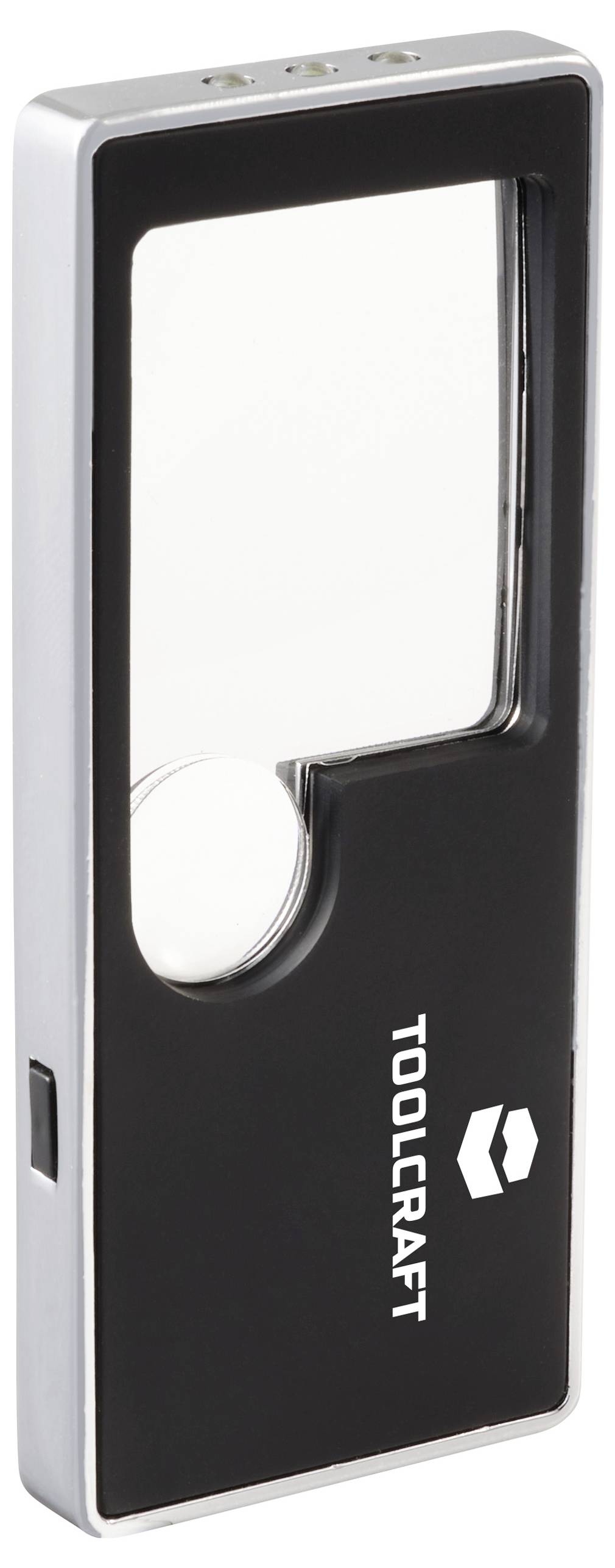 TOOLCRAFT TO-10283190 Handlupe mit LED-Beleuchtung Vergrößerungsfaktor: 3 x, 10 x Linsengröße: (Ø) 15mm Schwarz