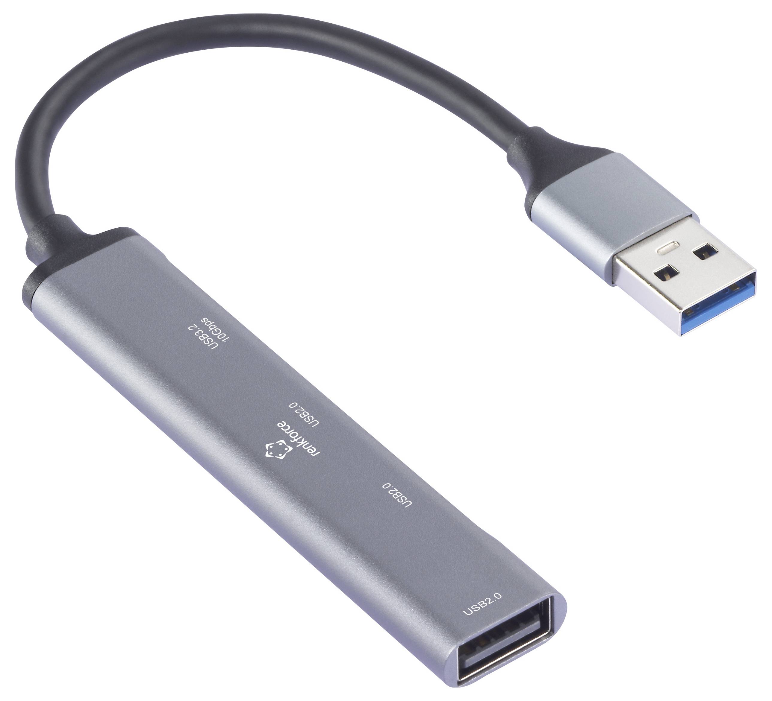 Ein USB-zu-Ethernet-Adapterkabel mit einem USB-Stecker auf der einen Seite und einem Ethernet-Anschluss auf der anderen Seite, das für kabelgebundene Netzwerkverbindungen verwendet wird.