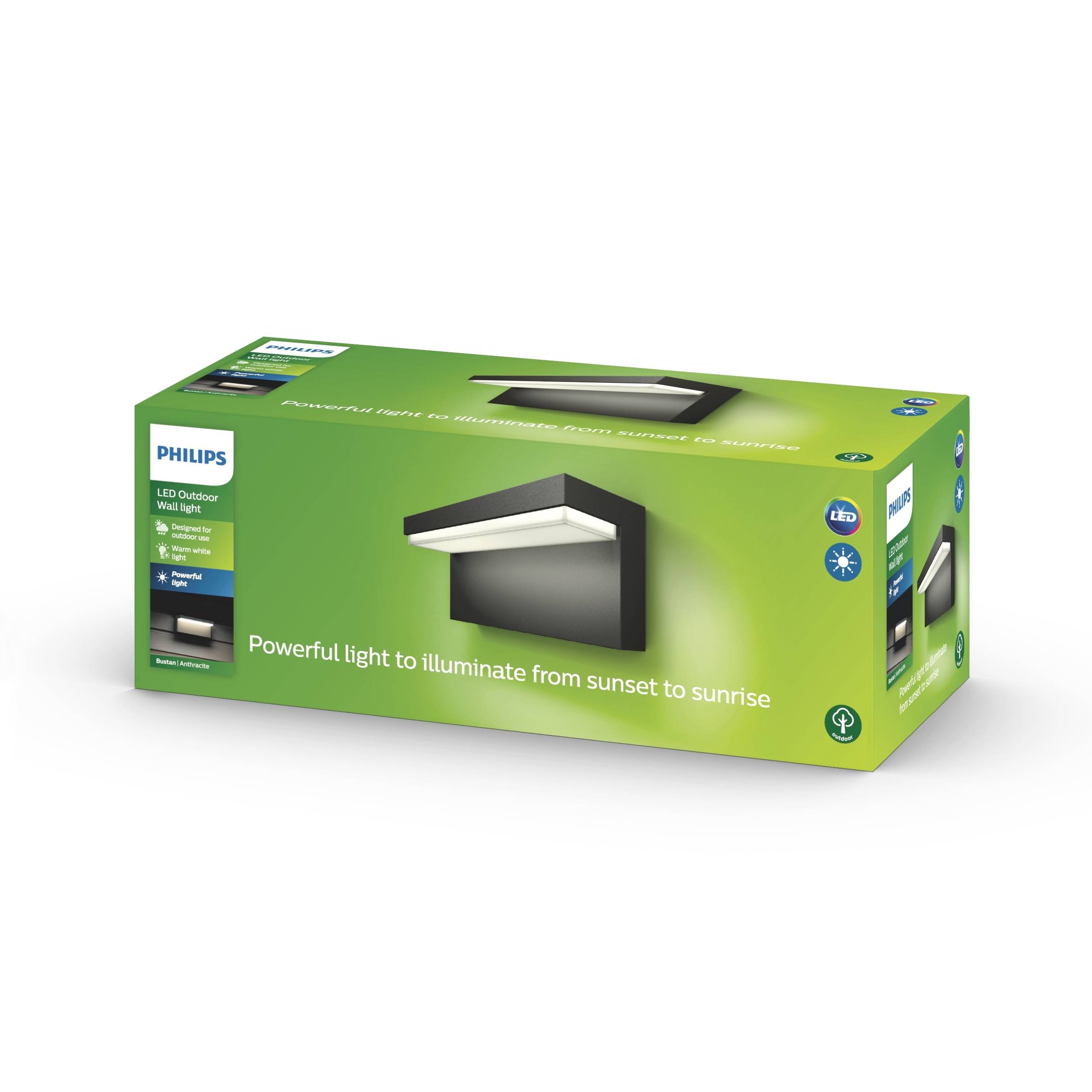 Philips LED Bustan Wandleuchte Anthrazit 2x4.5W 8718696158876 LED fest eingebaut