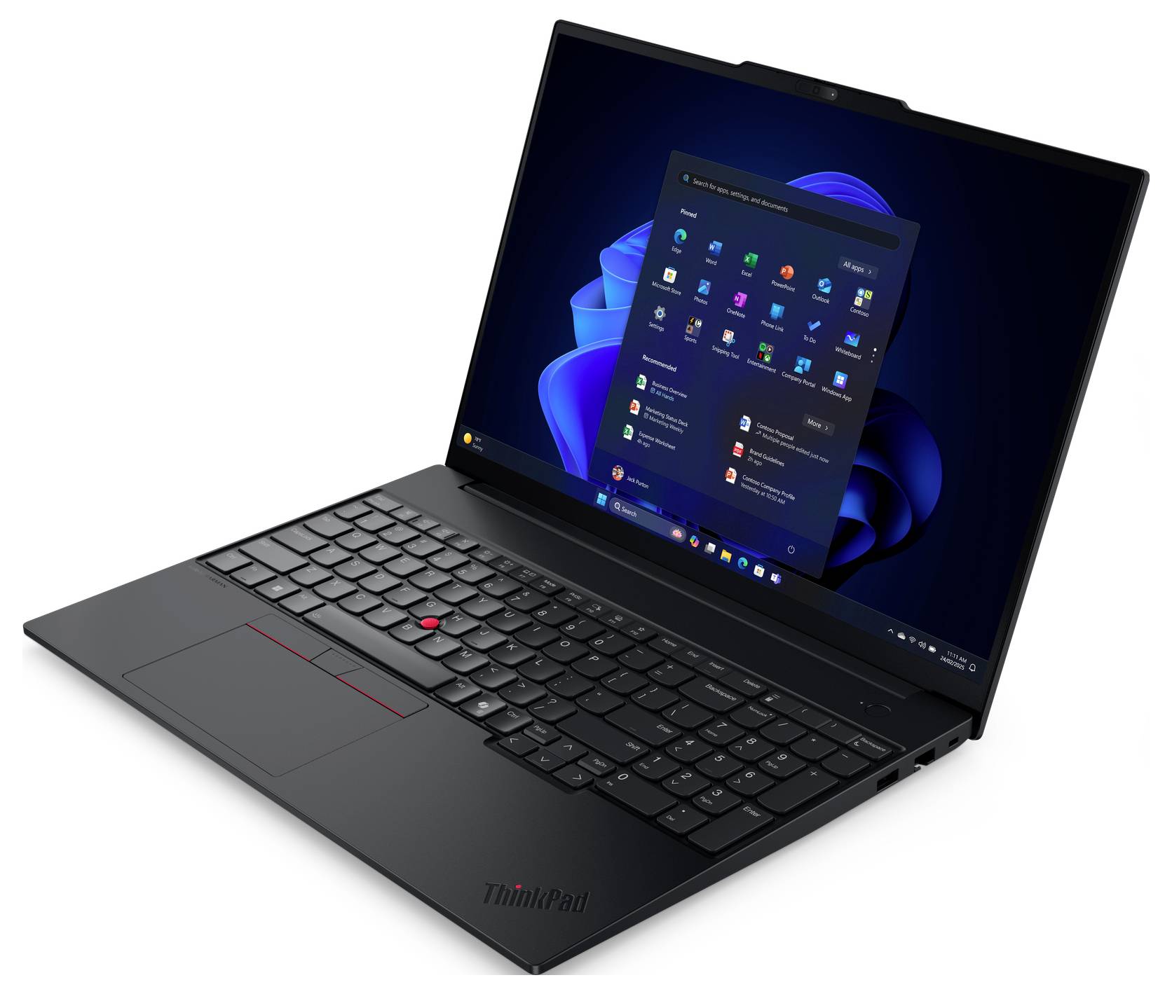 Lenovo Notebook ThinkPad E16 Gen 3 40.6 cm (16 Zoll) WUXGA AMD Ryzen 7 250 32 GB RAM 1 TB SSD Deutsch, QWERTZ AMD Radeon™ 780 Schwarz Win 11 P