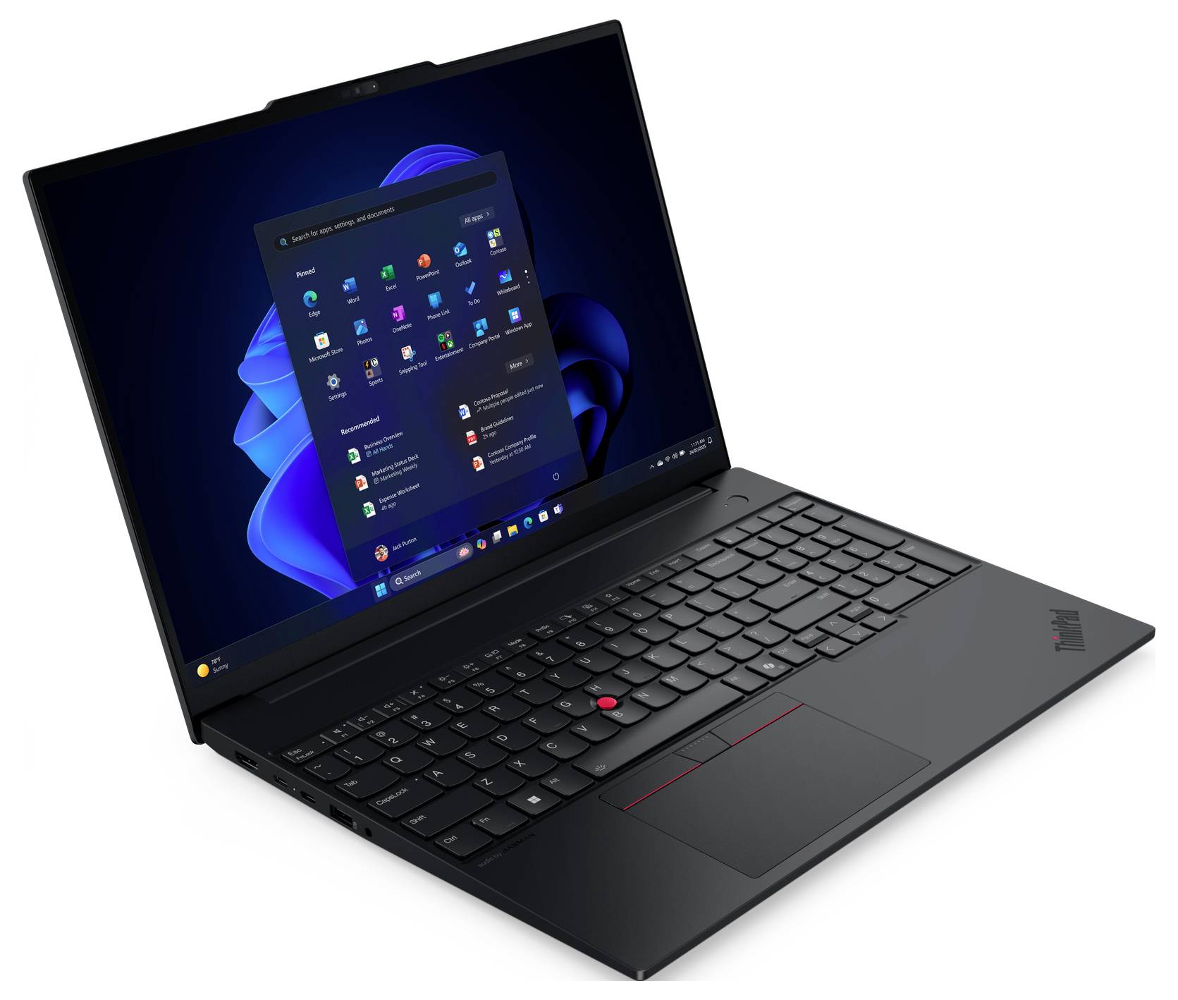 Lenovo Notebook ThinkPad E16 Gen 3 40.6 cm (16 Zoll) WUXGA AMD Ryzen 7 250 32 GB RAM 1 TB SSD Deutsch, QWERTZ AMD Radeon™ 780 Schwarz Win 11 P