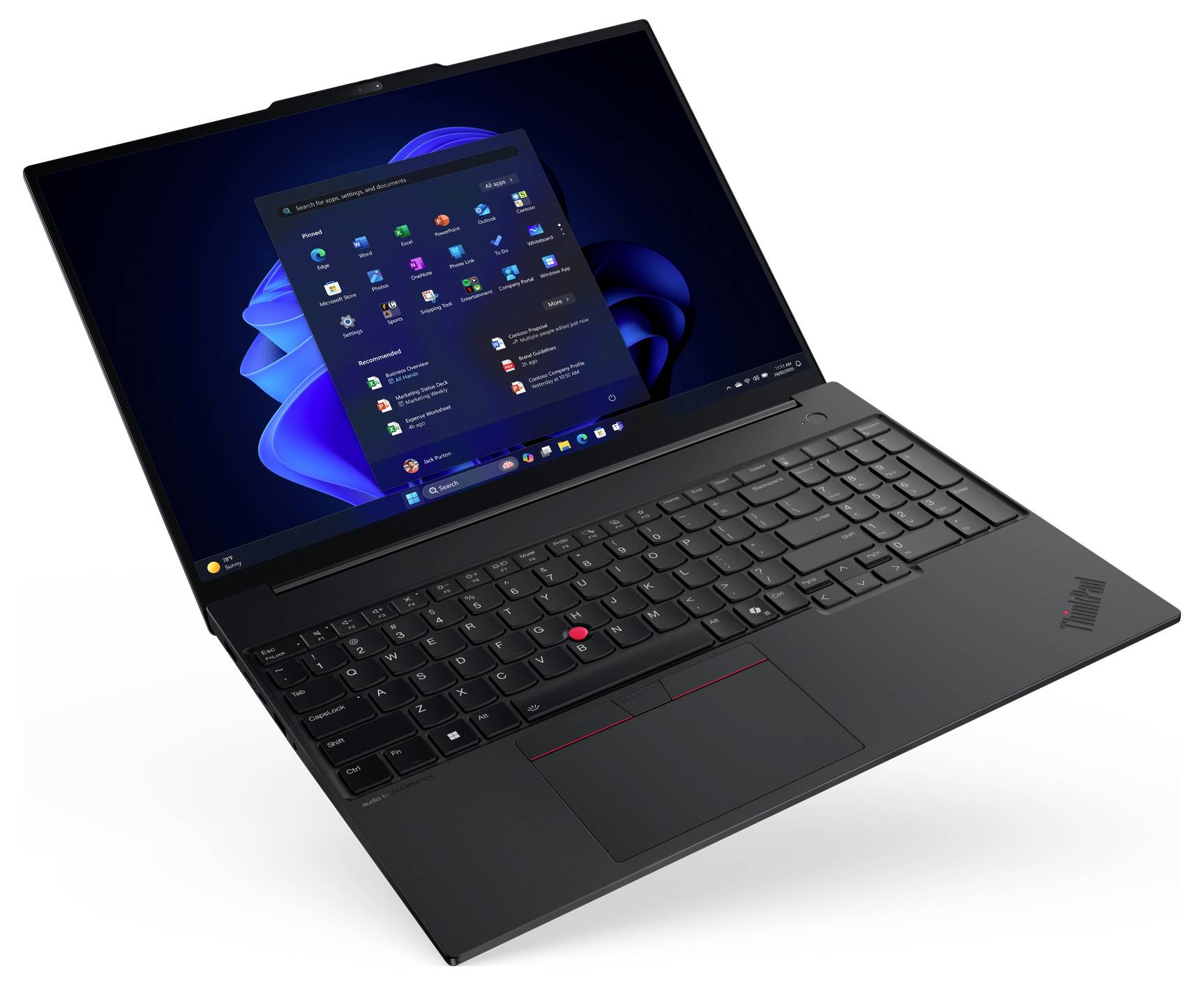 Lenovo Notebook ThinkPad E16 Gen 3 40.6cm (16 Zoll) WUXGA AMD Ryzen 7 250 32GB RAM 1TB SSD Deutsch, QWERTZ AMD Radeon™ 780 Schwarz