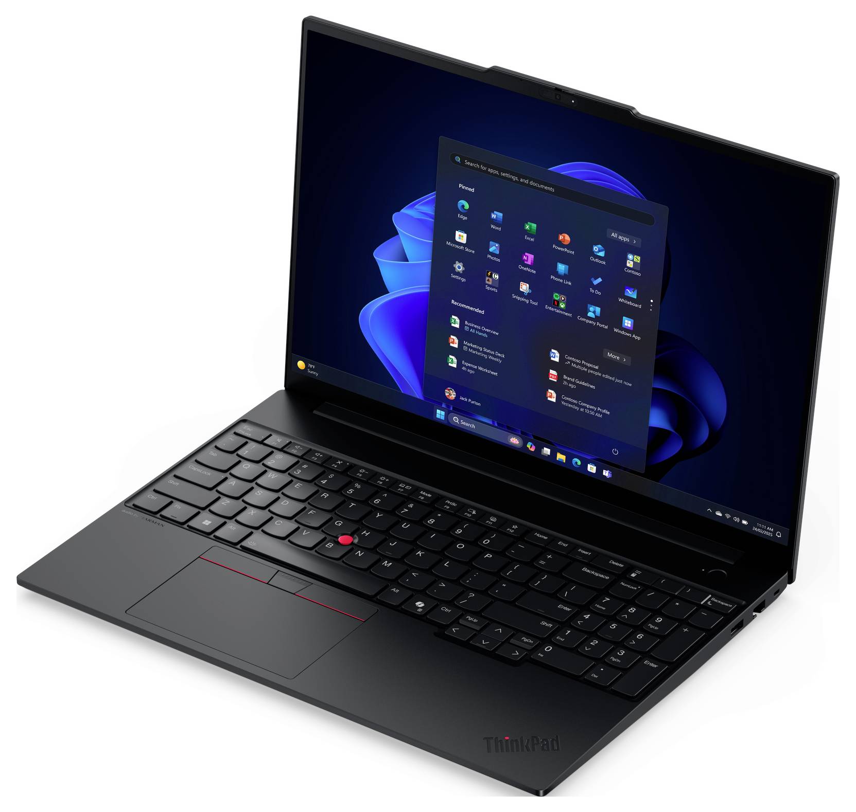 Lenovo Notebook ThinkPad E16 Gen 3 40.6 cm (16 Zoll) WUXGA AMD Ryzen 7 250 32 GB RAM 1 TB SSD Deutsch, QWERTZ AMD Radeon™ 780 Schwarz Win 11 P