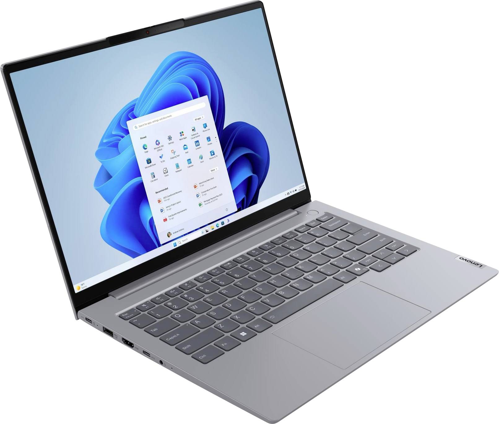 Lenovo Notebook ThinkBook 14 G7 ARP, ThinkBook 14 Gen 7 35.6 cm (14 Zoll) WUXGA AMD Ryzen 5 7535HS 32 GB RAM 512 GB SSD Deutsch, QWERTZ Grau