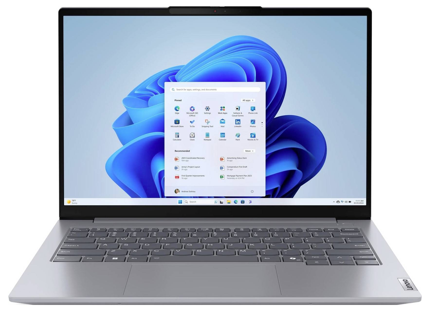 Lenovo Notebook ThinkBook 14 G7 ARP, ThinkBook 14 Gen 7 35.6 cm (14 Zoll) WUXGA AMD Ryzen 5 7535HS 32 GB RAM 512 GB SSD Deutsch, QWERTZ Grau