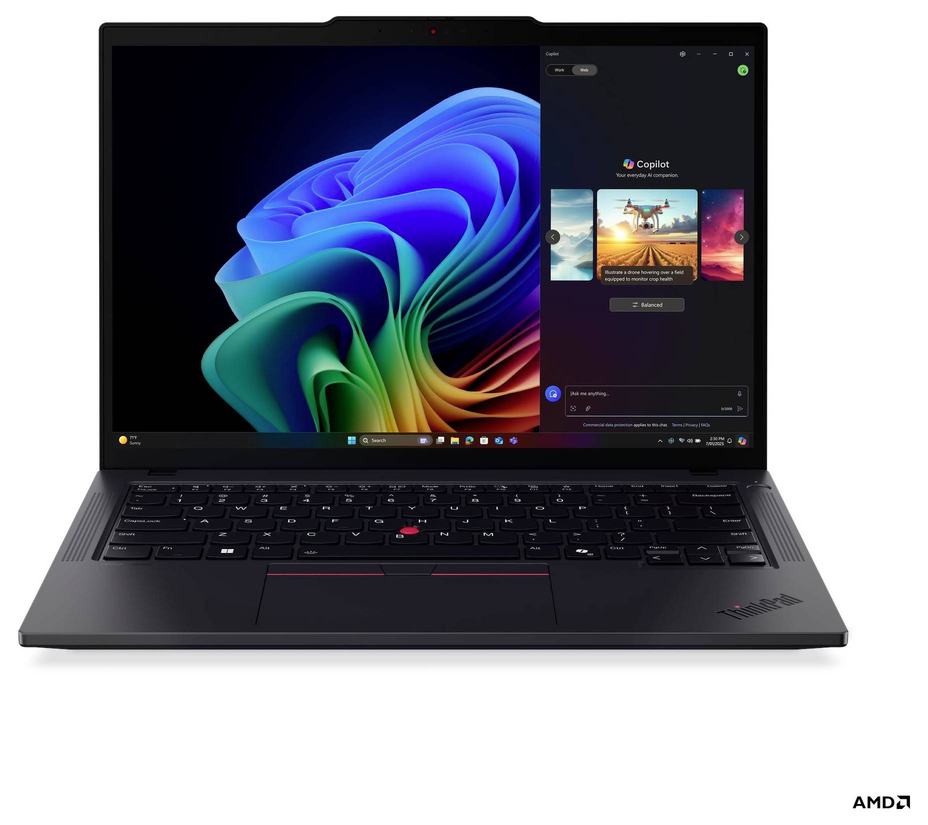 Lenovo Notebook ThinkPad T14 Gen 6 (AMD) 35.6 cm (14 Zoll) WUXGA AMD Ryzen AI 5 340 32 GB RAM 1 TB SSD Deutsch, QWERTZ AMD AMD Radeon™ 840M Sc