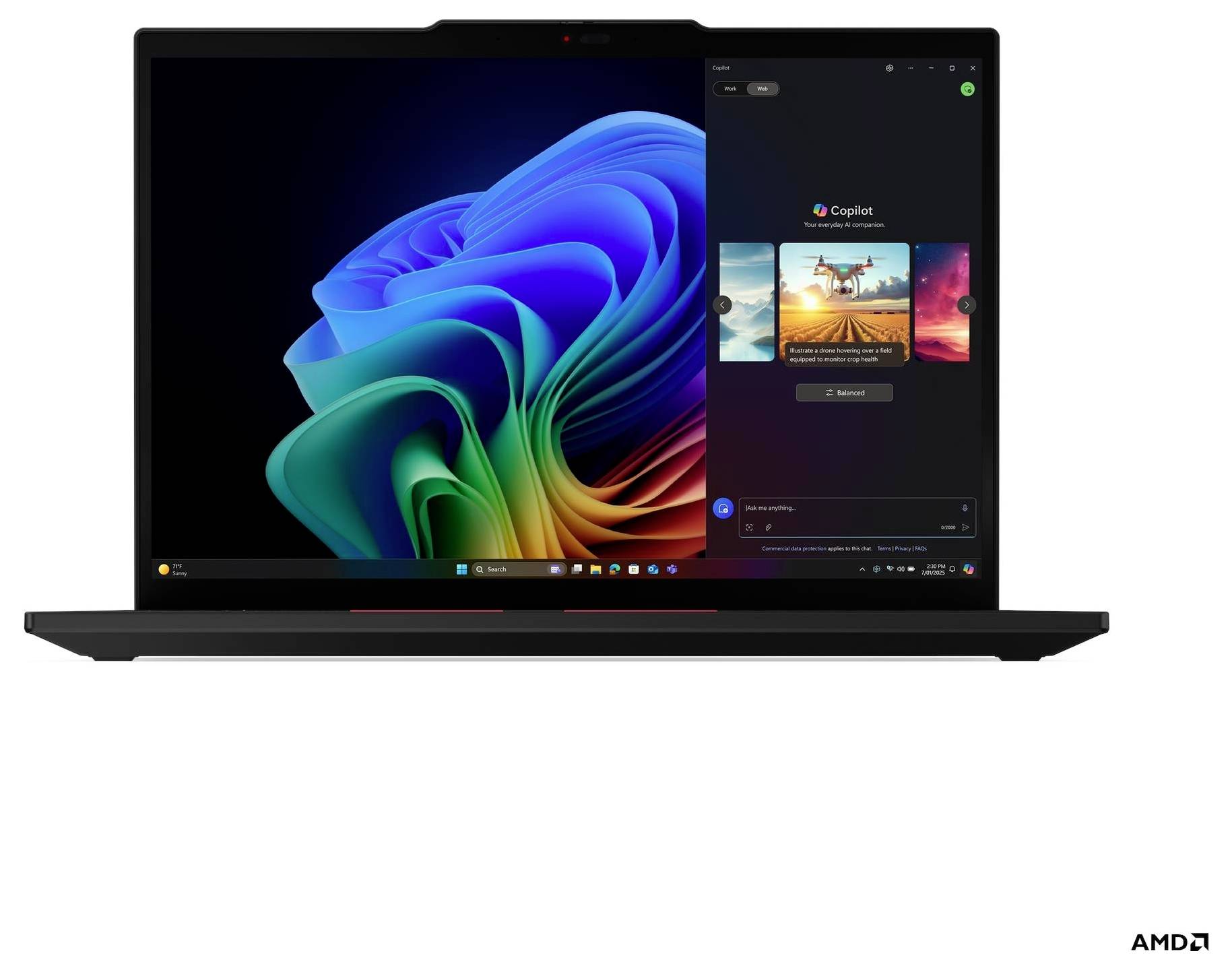 Lenovo Notebook ThinkPad T14 Gen 6 (AMD) 35.6 cm (14 Zoll) WUXGA AMD Ryzen AI 5 340 32 GB RAM 1 TB SSD Deutsch, QWERTZ AMD AMD Radeon™ 840M Sc