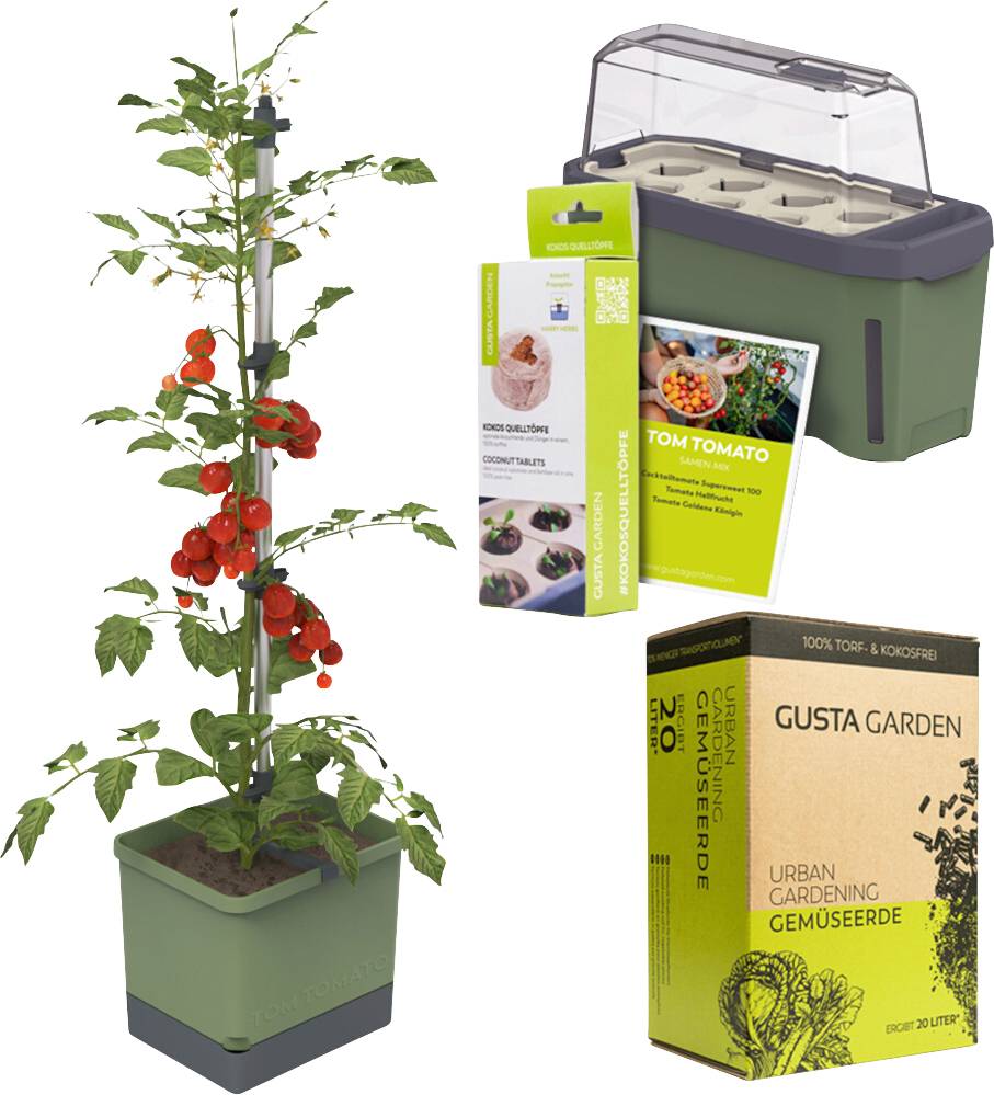 Gusta Garden Tomaten-Starter-Set 5-teilig dunkelgrün TOM TOMATO / HARRY HERBS / Zubehör / W07080Pflanzgefäß