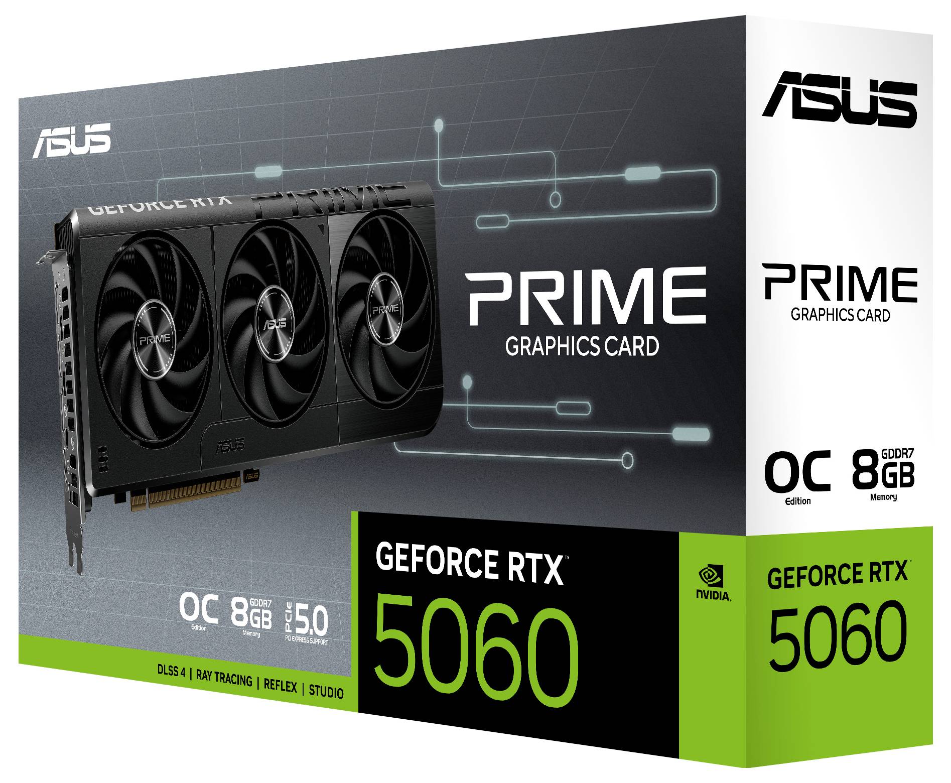 Asus Grafikkarte Nvidia GeForce RTX 5060 GeForce RTX 5060 8 GB GDDR7-RAM PCIe x8 HDMI®, DisplayPort Übertaktet / Overclocked, Zero-Fan-Modus, NVID