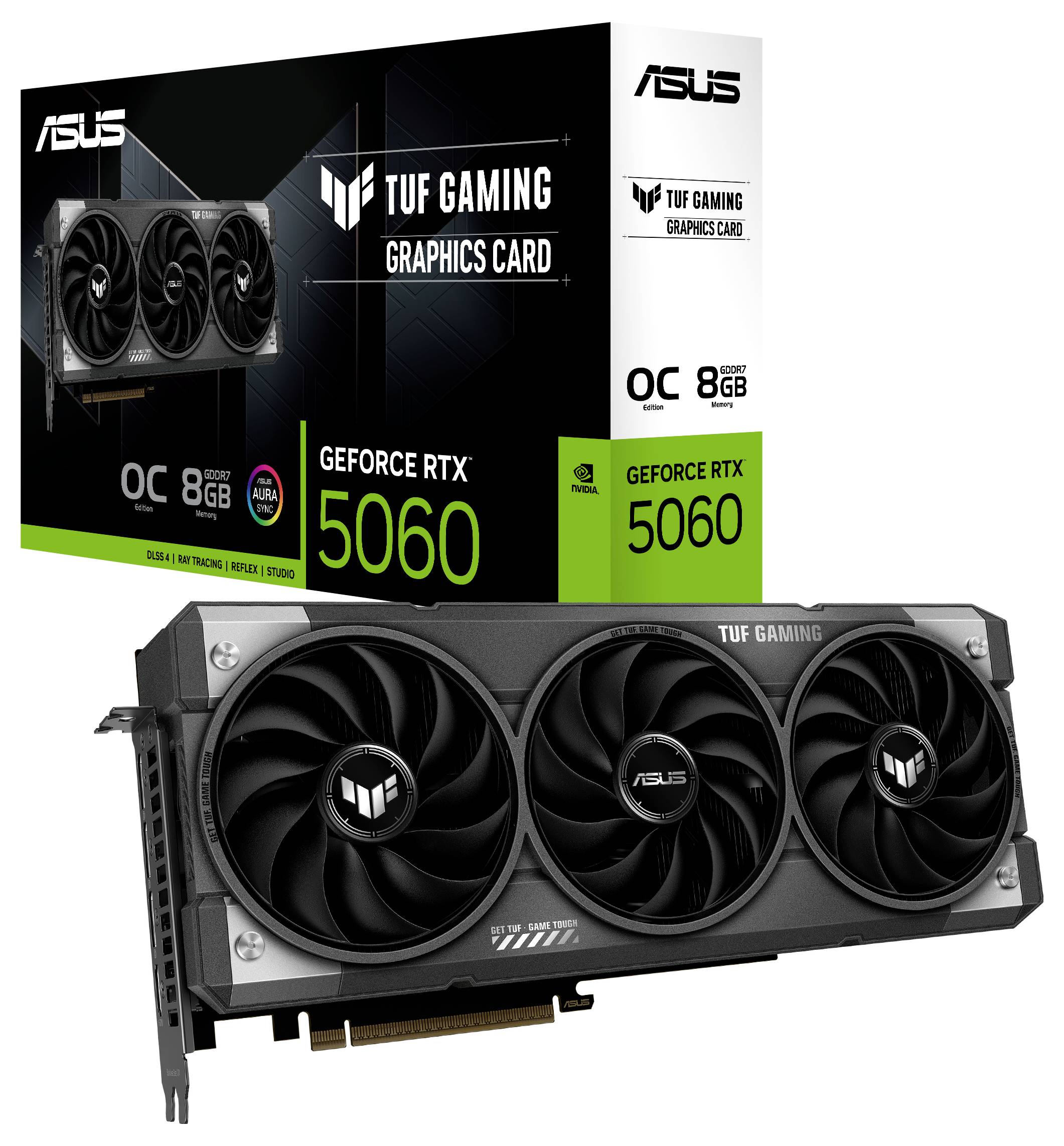 Asus Grafikkarte Nvidia GeForce RTX 5060 GeForce RTX 5060 8 GB GDDR7-RAM PCIe x8 HDMI®, DisplayPort Übertaktet / Overclocked, Zero-Fan-Modus, NVID