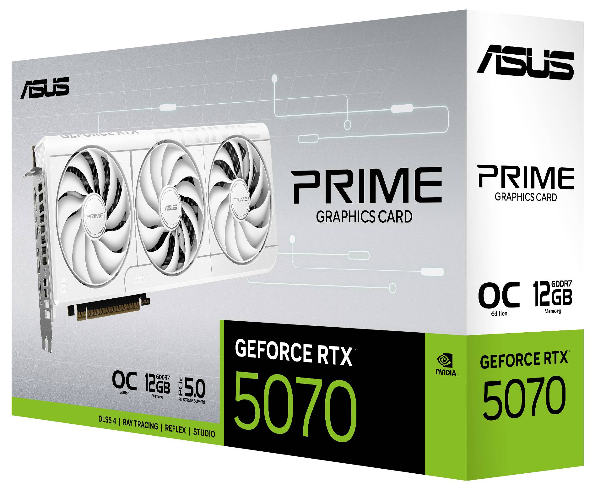 Asus Grafikkarte Nvidia GeForce RTX 5070 GeForce RTX 5070 12 GB GDDR7-RAM PCIe x16 HDMI®, DisplayPort Übertaktet / Overclocked, Zero-Fan-Modus, NV