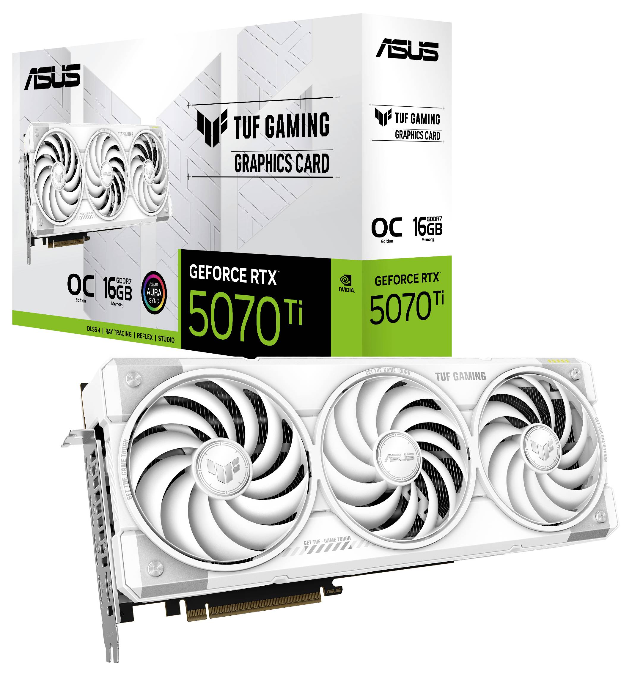 Asus Grafikkarte Nvidia GeForce RTX 5070 Ti GeForce RTX 5070 Ti 16 GB GDDR7-RAM PCIe x16 HDMI®, DisplayPort Übertaktet / Overclocked, Zero-Fan-Mod