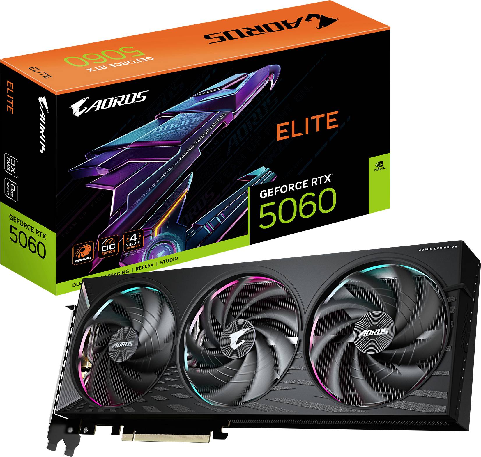 Gigabyte Grafikkarte Nvidia GeForce RTX 5060 GeForce RTX 5060 8 GB GDDR7-RAM PCIe x8 Übertaktet / Overclocked, Vulkan, NVIDIA G-Sync, Zero-Fan-Mod